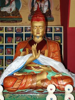 Statue of Lochen Dharmashri in the Lineage Shrine Room of the Great Peace Stupa at Mindrolling Monastery