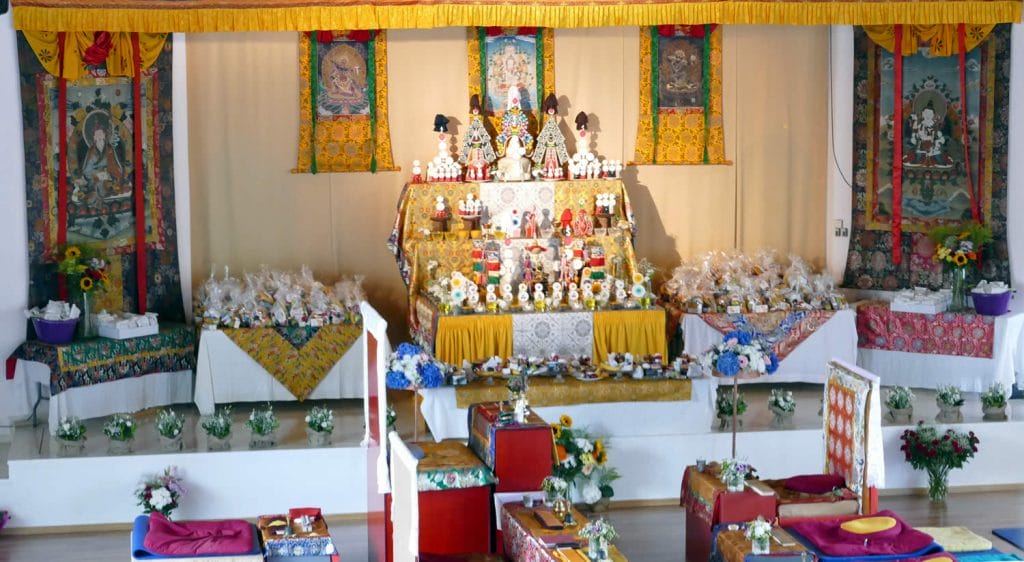 View of shrine for Minling Dorsem Drubch&ouml;, Magasangha 2018 in Athens